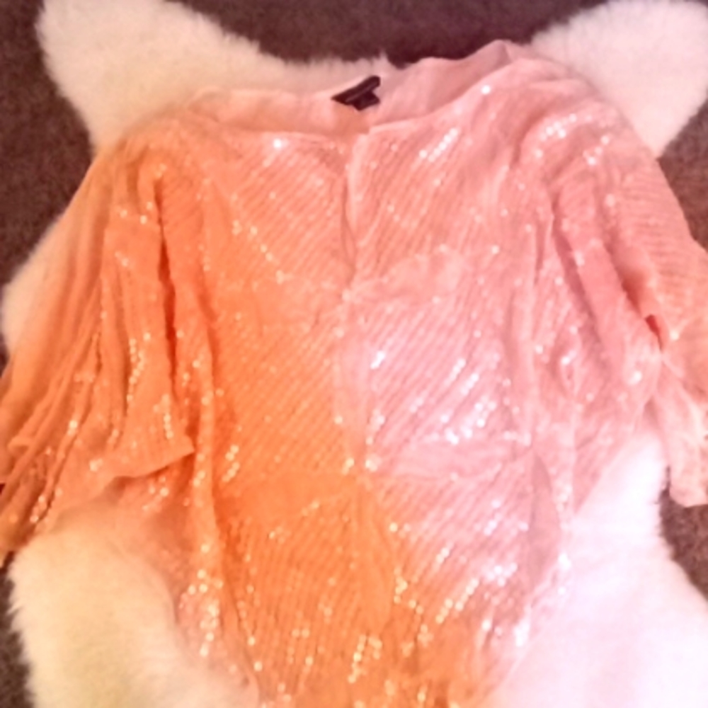 Moda International pink sequined poncho M/L